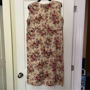 lovely vintage floral cottage pastoral midi hand-crafted cotton dress